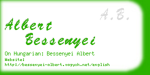 albert bessenyei business card